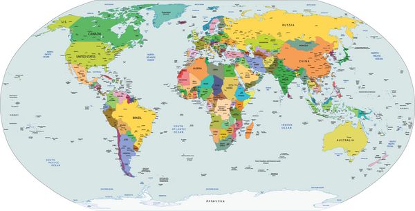 نقشه جهانی سیاسی جهان برداری