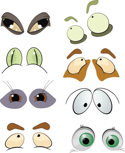 مجموعه کامل چشم های کشیده شده کارتون
