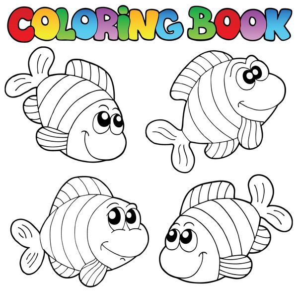 کتاب رنگ آمیزی با ماهی های راه راه
