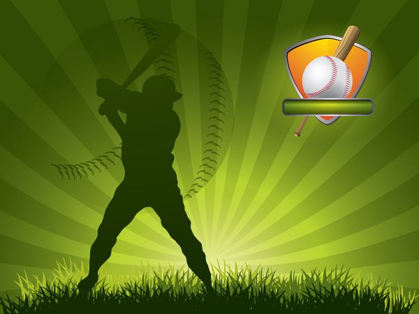 بازیکن بیسبال با چوب به توپ ضربه می زند