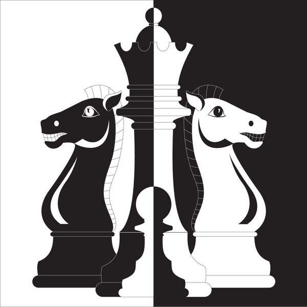 شطرنج دو اسب ملکه و پیاده