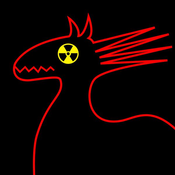trojanisches pferd radioaktiv kopf schwarz rot