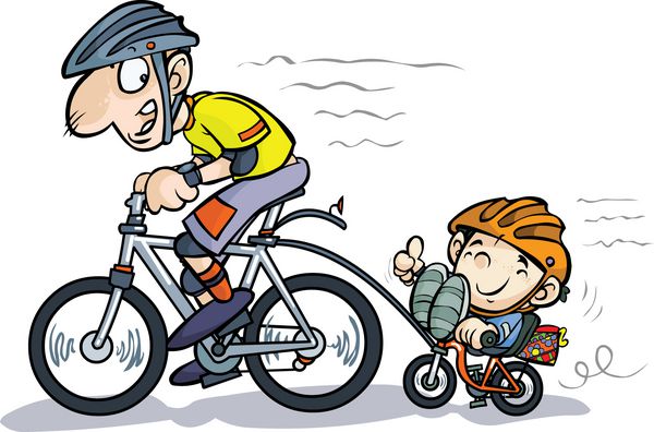 کارتونی پدر و پسر دوچرخه سوار