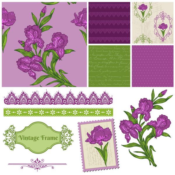 عناصر طراحی دفترچه - گل زنبق در وکتور