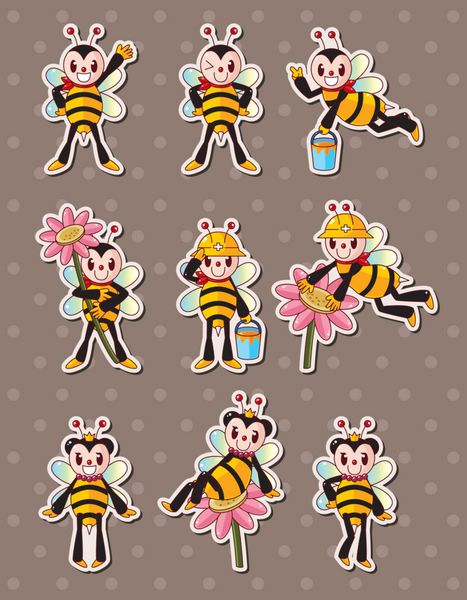برچسب های کارتونی پسر زنبور عسل