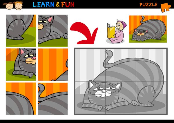 بازی پازل گربه کارتونی