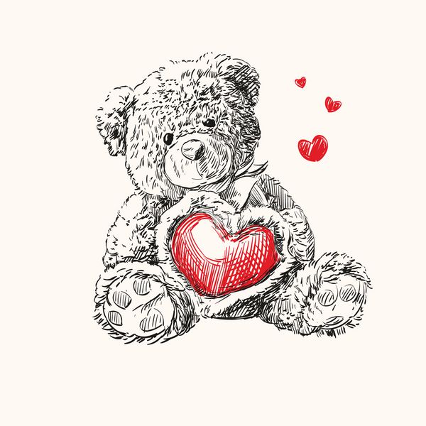 خرس عروسکی با قلب
