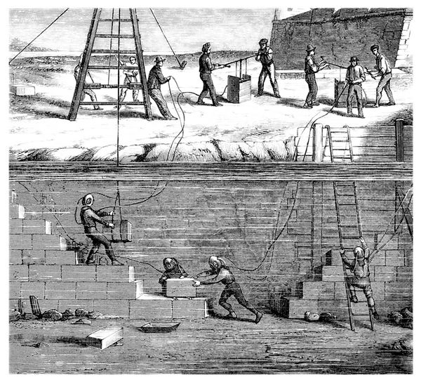 کارگران زیر آب - قرن 19م