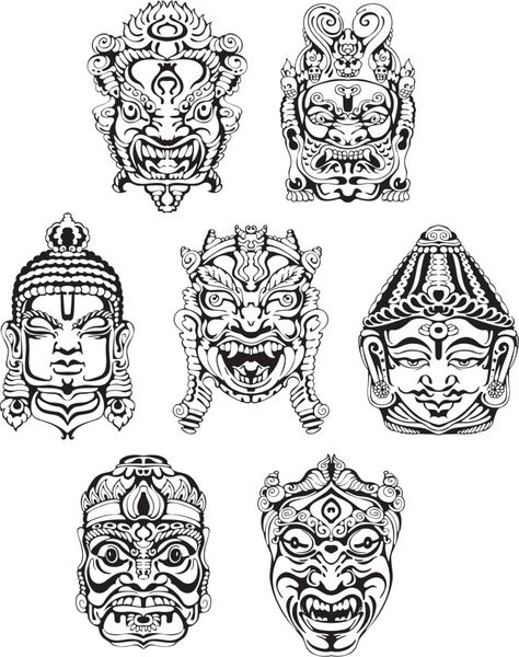 ماسک های خدایان هندو