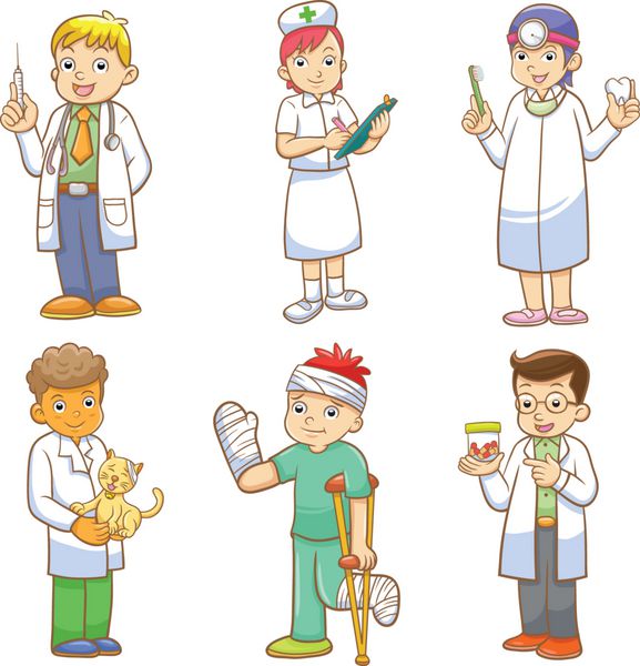 مجموعه کارتونی پزشک و پزشک