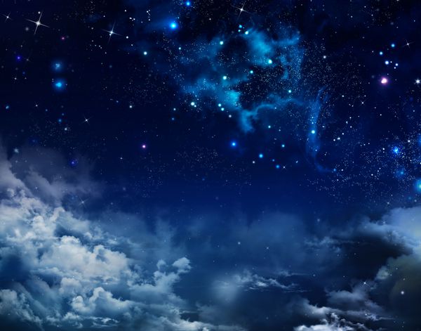 پس زمینه زیبا از آسمان شب با ستاره ها