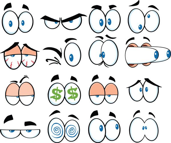 چشم های خنده دار کارتونی مجموعه مجموعه