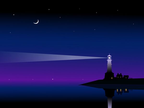 فانوس دریایی در شب