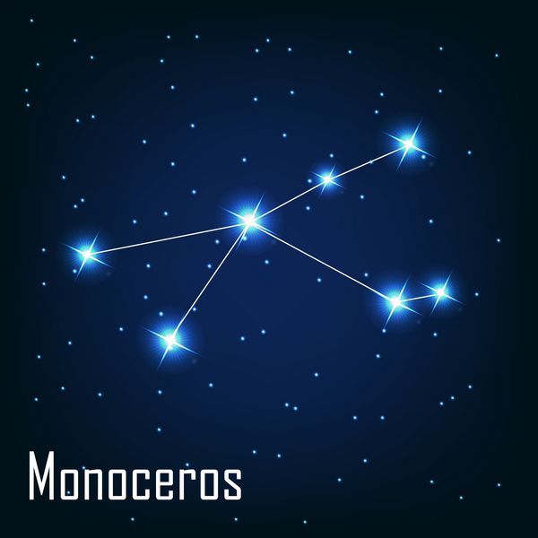ستاره صورت فلکی monoceros در آسمان شب ناقل بیمار