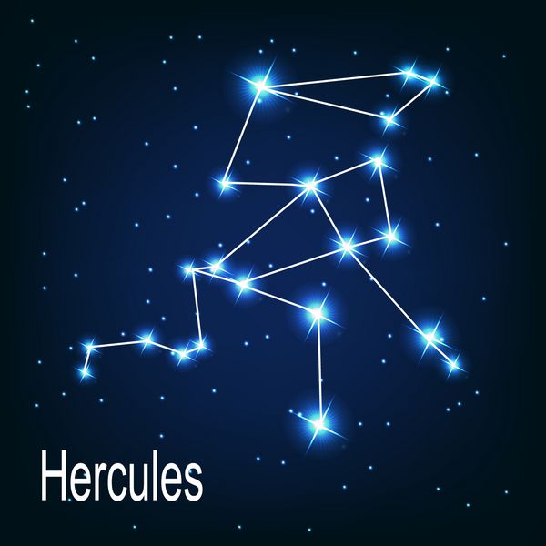 ستاره صورت فلکی هرکول در آسمان شب وکتور