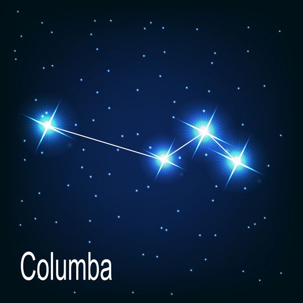 ستاره صورت فلکی کلمبا در آسمان شب بردار il