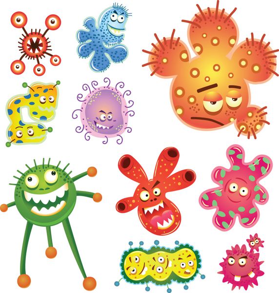 کارتون باکتری و ویروس