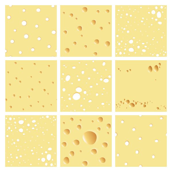 مجموعه وکتور الگوهای بدون درز پنیر