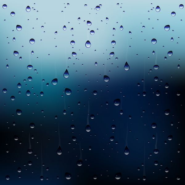 وکتور قطرات باران روی پنجره