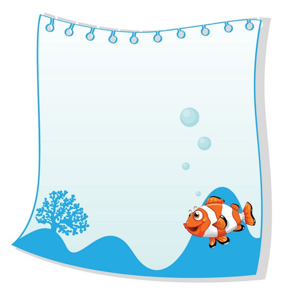 یک قالب کاغذی خالی با یک ماهی