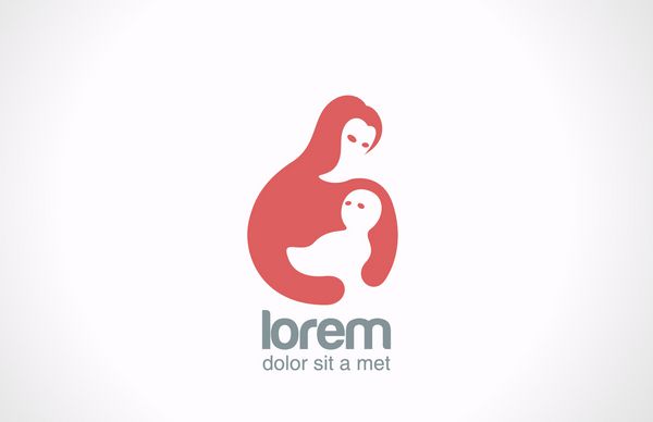 قالب طراحی لوگوی مادر و کودک مامان بچه رو نگه میداره