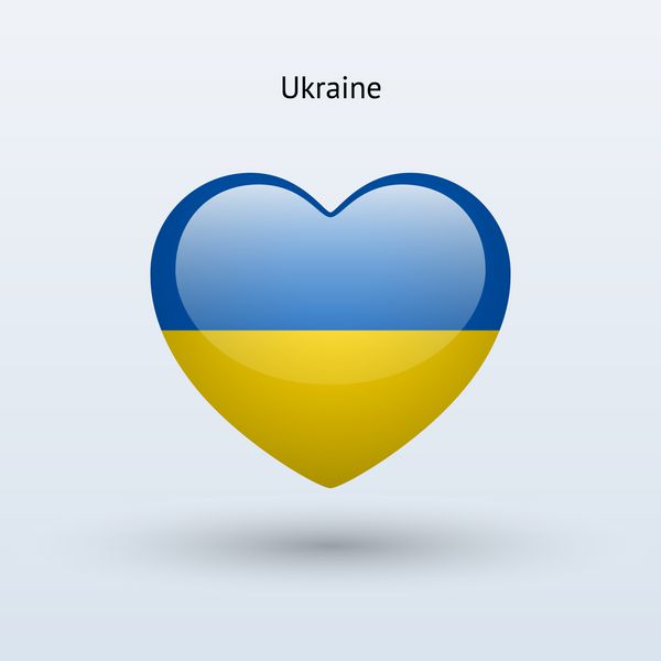 نماد عشق اوکراین نماد پرچم قلب