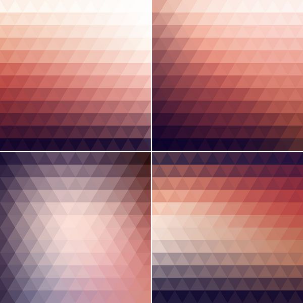 مجموعه پس‌زمینه‌های رنگارنگ مثلثی صاف