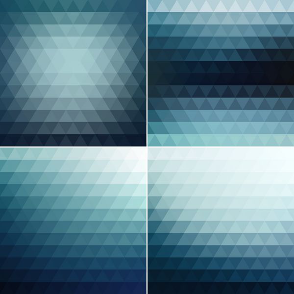 مجموعه پس‌زمینه‌های آبی مثلثی صاف