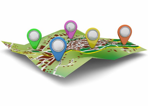 نقشه و مفهوم GPS - 3D