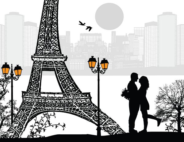 عاشقان در پاریس در شب وکتور