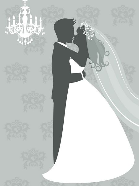 تصویری از بوسیدن عروس و داماد فرمت وکتور