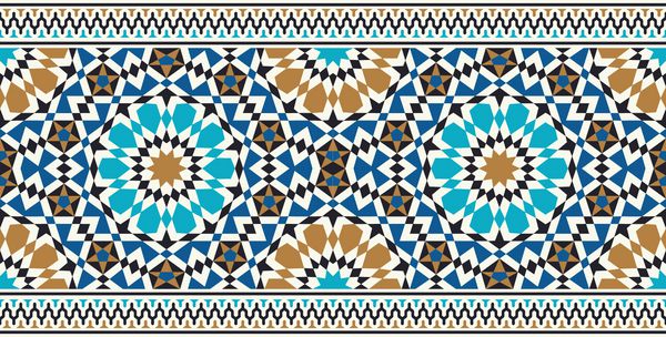 مرز بدون درز مراکش طراحی سنتی اسلامی عنصر تزئین مسجد