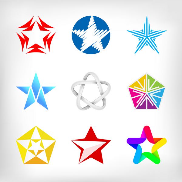 مجموعه الهام بخش نمادهای ستاره و لوگو