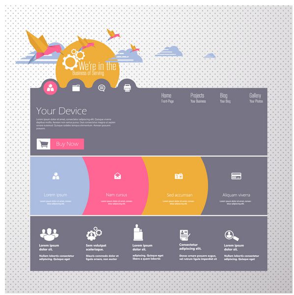 طراحی قالب وب سایت رنگارنگ تخت