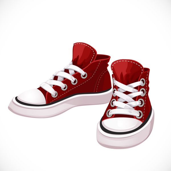 کفش ورزشی قرمز قرمز با ls سفید