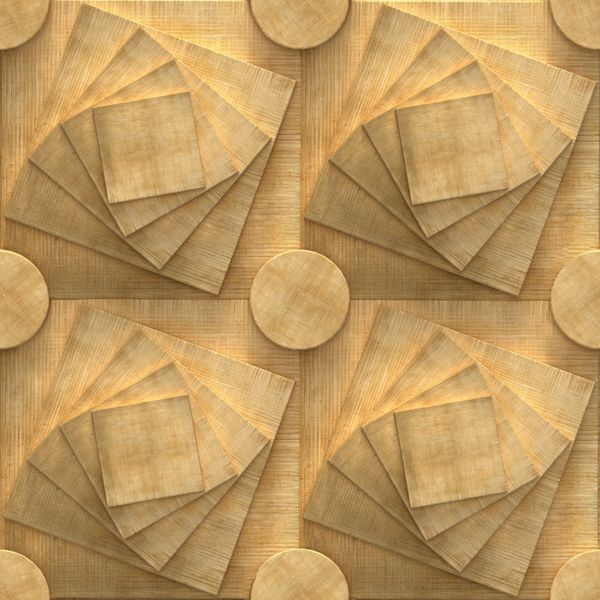 الگوی سه بعدی پازل بدون درز چوب
