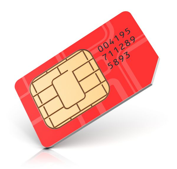 مفهوم اینترنت ارتباطات تجاری انتزاعی خلاقانه فناوری بی سیم و تحرک سیم کارت قرمز برای تلفن همراه یا گوشی هوشمند جدا شده در پس زمینه سفید
