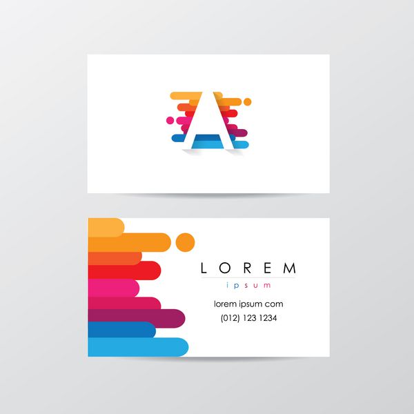 طراحی خلاقانه قالب کارت ویزیت با حروف رنگارنگ یک لوگوتایپ - تجاری در مقابل هویت - ترکیب بندی ساخته شده از خطوط چند رنگ