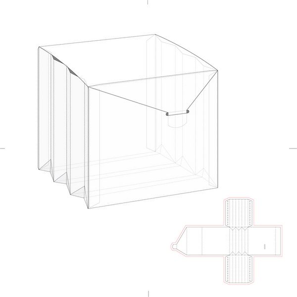 جعبه نوع آکاردئونی با طرح خط قالب