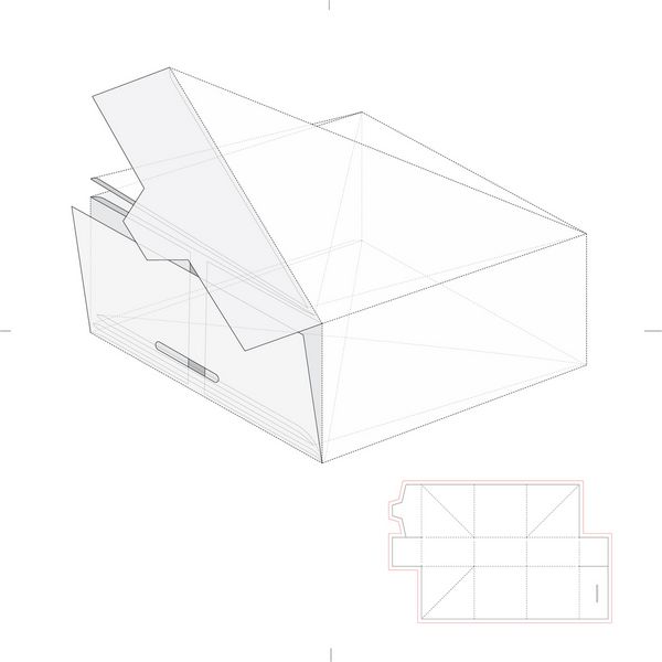 جعبه بسته بندی مثلثی با طرح خط قالب