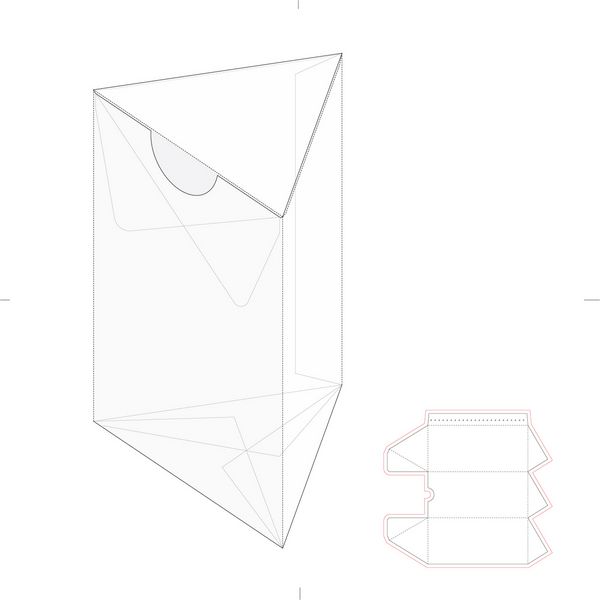 جعبه خرده فروشی مثلثی با طرح بندی خط قالب