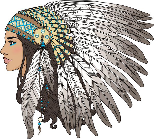 دختر سرخپوست بومی آمریکا با روسری