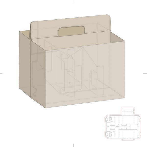 جعبه سینی محفظه با الگوی خط قالب