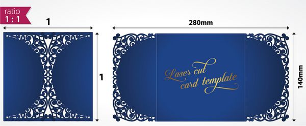 کارت پنل دای کات ممکن است برای برش لیزری استفاده شود کارت برش لیزری کاغذ برش قالب کارت دعوت عروسی برای دستگاه های برش برش دو پوشه پانل برای کارت دعوت عروسی
