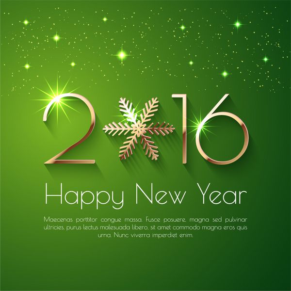 طراحی متن تبریک سال نو 2016 تصویر وکتور تبریک با اعداد طلایی