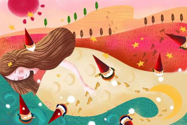 تصویر برای کودکان دختر دریا و هفت کوتوله کوچک آثار هنری به سبک کارتونی خارق العاده واقع گرایانه