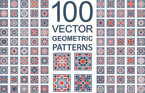 الگوهایی با تزئینات هندسی مجموعه ای از بافت های بدون درز عربی