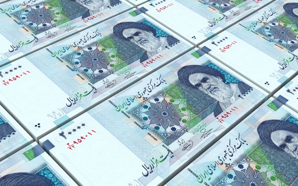 اسکناس های ریال ایران انباشته پس زمینه رندر سه بعدی po توسط کامپیوتر تولید شده است