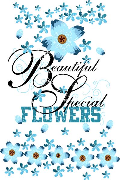 گل های خاص زیبا طراحی گرافیکی برای تیشرت