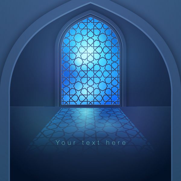 پنجره پس زمینه طرح اسلامی با طرح هندسی